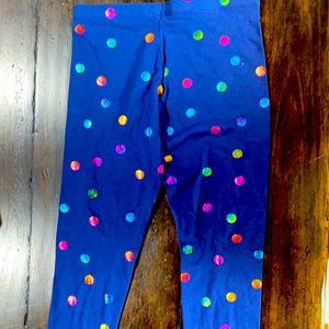 Dark blue rainbow pokadoted leggings